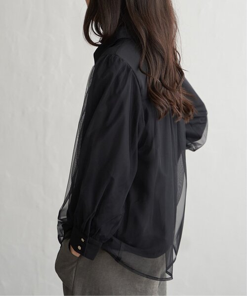 VENCEEXCHANGE（ヴァンスエクスチェンジ）の「チュールレイヤードシャツ（シャツ/ブラウス・レディース・オフホワイト/チャコール/ブラック・FREE）」の17枚目の写真