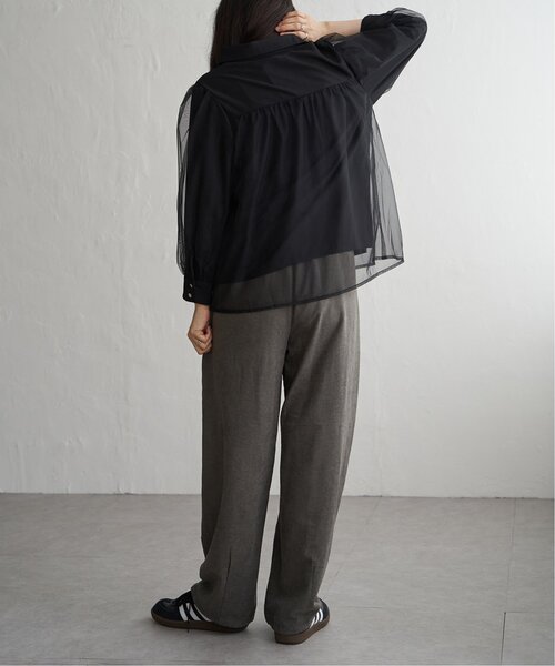 VENCEEXCHANGE（ヴァンスエクスチェンジ）の「チュールレイヤードシャツ（シャツ/ブラウス・レディース・オフホワイト/チャコール/ブラック・FREE）」の22枚目の写真