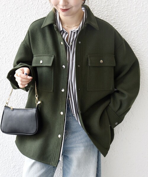 ジャケット・アウター ooo SHIPS any: メルトン オーバー シャツ ジャケット（その他