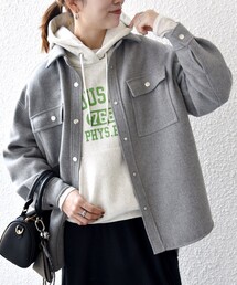 SHIPS any: メルトン オーバー シャツ ジャケット