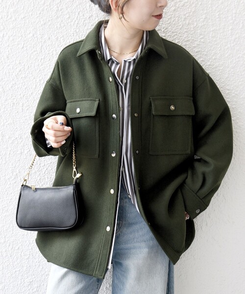 2022AW ebure メルトン ジャケット シャツ 36 SHIPS any: メルトン オーバー シャツ ジャケット（その他アウター