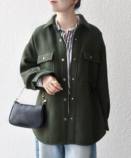 SHIPS any: メルトン オーバー シャツ ジャケット（その他アウター