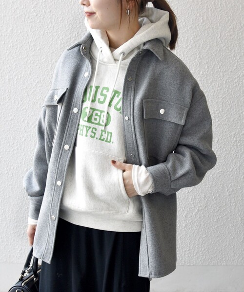 美品✨CINOH L'Appartementメルトン シャツジャケット Noen（ノエン） コート ジャケット ジャージメルトンシャツジャケット