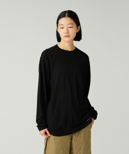 Snow Peak（スノーピーク）の「Snow Peak　/ Merino Wool L/S T-Shirt メリノウール L/S Tシャツ（Tシャツ/カットソー・メンズ・ライトグリーン/ブラック・L/S/M/XL）」の2枚目の写真