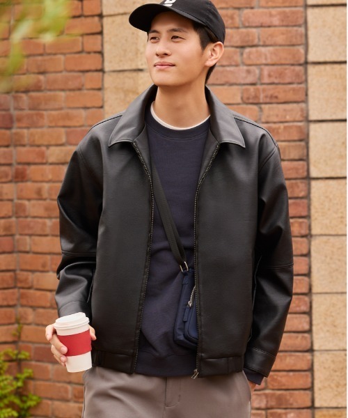 セール】【BACK NUMBER】PUレザージップブルゾン（ブルゾン）｜BACK