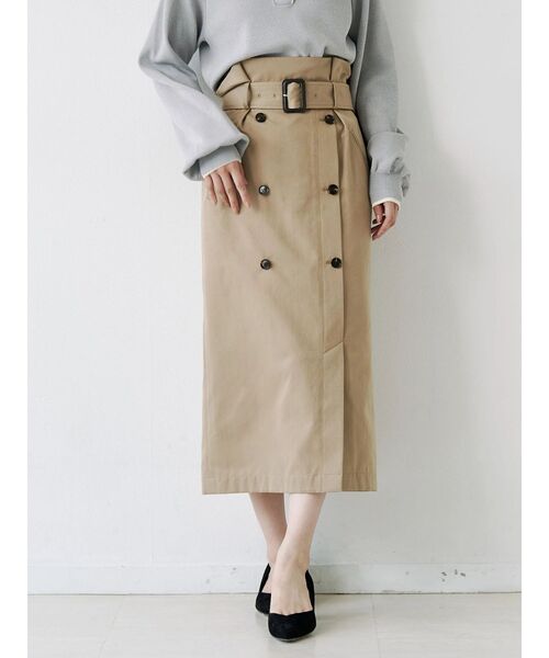 TONAL(トーナル)の「トレンチデザインタイトスカート(スカート・レディース・グリーン/ベージュ・SMALL/MEDIUM)」の1枚目の写真