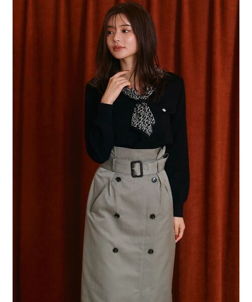 TONAL(トーナル)の「トレンチデザインタイトスカート(スカート・レディース・グリーン/ベージュ・SMALL/MEDIUM)」の21枚目の写真