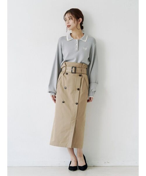 TONAL(トーナル)の「トレンチデザインタイトスカート(スカート・レディース・グリーン/ベージュ・SMALL/MEDIUM)」の7枚目の写真
