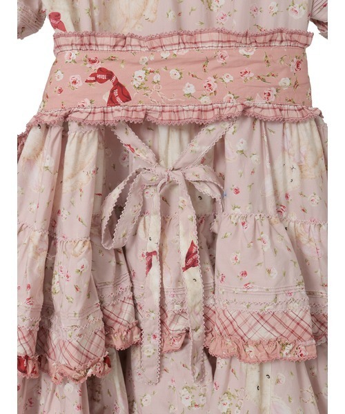 バラ園うさぎプリントヨークワンピース（ワンピース）｜PINK HOUSE