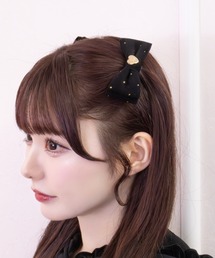 LAFARY(ラファリー)のゴールドスタッズミニリボン(バレッタ/ヘアクリップ)
