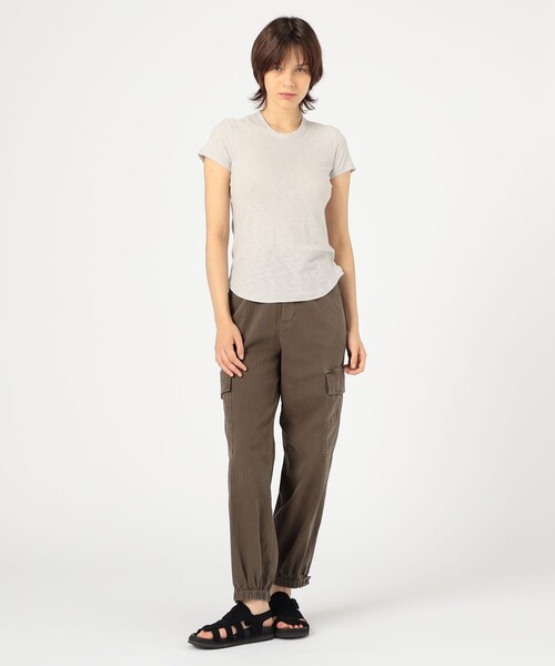 JAMES PERSE（ジェームスパース）の「スラブジャージー クルーネックTシャツ WUA3037（Tシャツ/カットソー・レディース・ライトグレー/カーキ・0）」の3枚目の写真