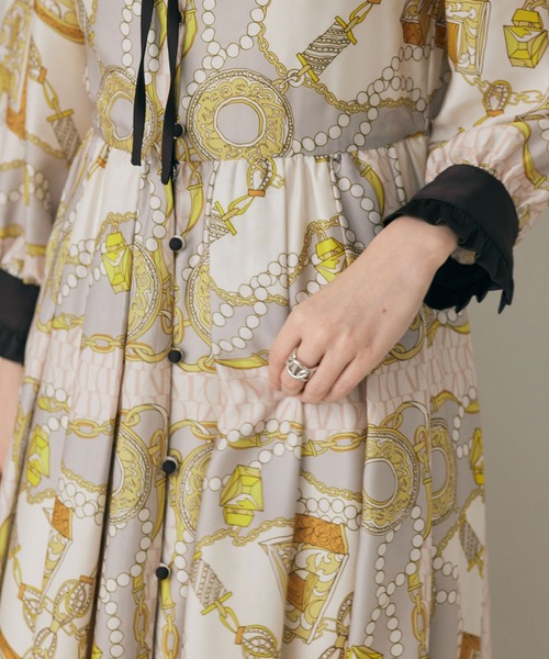 セール】ジュエリープリントワンピース（ワンピース）｜Audie a Muses