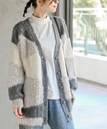 rps | 異素材ＭＩＸ×柄ニットカーディガン(カーディガン/ボレロ)