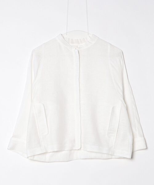 Gabardine K.T(ギャバジンケーティー)の「綿麻からみ 麻メッシュブルゾン(ブルゾン・レディース・ベージュ/グレー/ホワイト・9号)」の2枚目の写真