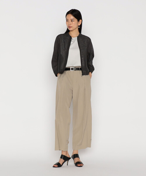 Gabardine K.T（ギャバジンケーティー）の「綿麻からみ 麻メッシュブルゾン（ブルゾン・レディース・ベージュ/グレー・9号）」の6枚目の写真