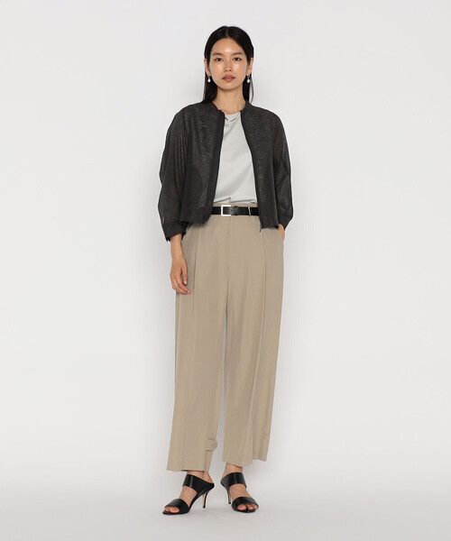 Gabardine K.T（ギャバジンケーティー）の「綿麻からみ 麻メッシュブルゾン（ブルゾン・レディース・ベージュ/グレー・9号）」の7枚目の写真