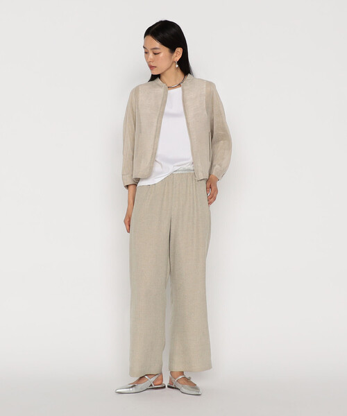 Gabardine K.T（ギャバジンケーティー）の「綿麻からみ 麻メッシュブルゾン（ブルゾン・レディース・ベージュ/グレー・9号）」の10枚目の写真