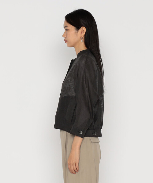 Gabardine K.T（ギャバジンケーティー）の「綿麻からみ 麻メッシュブルゾン（ブルゾン・レディース・ベージュ/グレー・9号）」の14枚目の写真