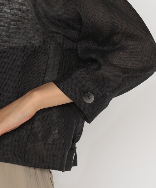 Gabardine K.T（ギャバジンケーティー）の「綿麻からみ 麻メッシュブルゾン（ブルゾン・レディース・ベージュ/グレー・9号）」の17枚目の写真