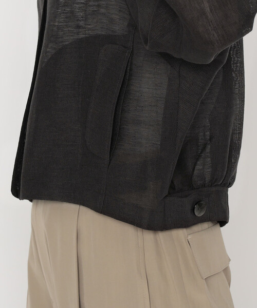 Gabardine K.T（ギャバジンケーティー）の「綿麻からみ 麻メッシュブルゾン（ブルゾン・レディース・ベージュ/グレー・9号）」の19枚目の写真