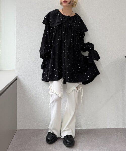 w closet（ダブルクローゼット）の「リボンフリルパンツ（その他パンツ・レディース・ピンク/オフホワイト/グレー/アイボリー・SMALL/MEDIUM）」の15枚目の写真