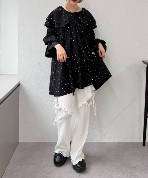 w closet（ダブルクローゼット）の「リボンフリルパンツ（その他パンツ・レディース・ピンク/オフホワイト/グレー/アイボリー・SMALL/MEDIUM）」の18枚目の写真