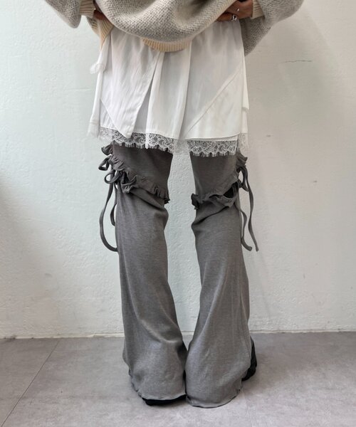 w closet（ダブルクローゼット）の「リボンフリルパンツ（その他パンツ・レディース・ピンク/オフホワイト/グレー/アイボリー・SMALL/MEDIUM）」の21枚目の写真