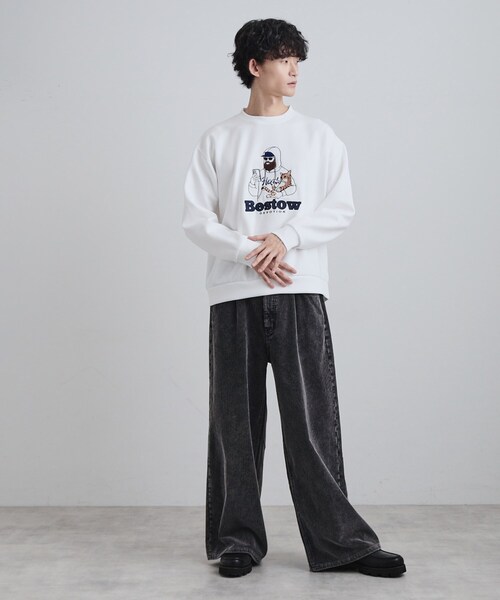 tk.TAKEO KIKUCHI（ティーケータケオキクチ）の「ヒゲサガラスウェット（スウェット・メンズ・ホワイト/ブラック/ブラウン系その他・02/03/04）」の5枚目の写真