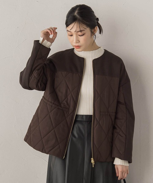 Droite lautreamont（ドロワットロートレアモン）の「ダンボール×キルティングジャケット（その他アウター・レディース・ブラウン/ベージュ/ブラック・M）」の2枚目の写真