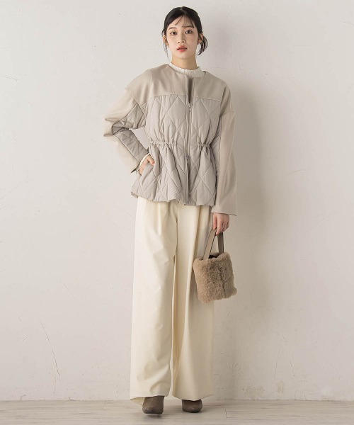 Droite lautreamont（ドロワットロートレアモン）の「ダンボール×キルティングジャケット（その他アウター・レディース・ブラウン/ベージュ/ブラック・M）」の12枚目の写真