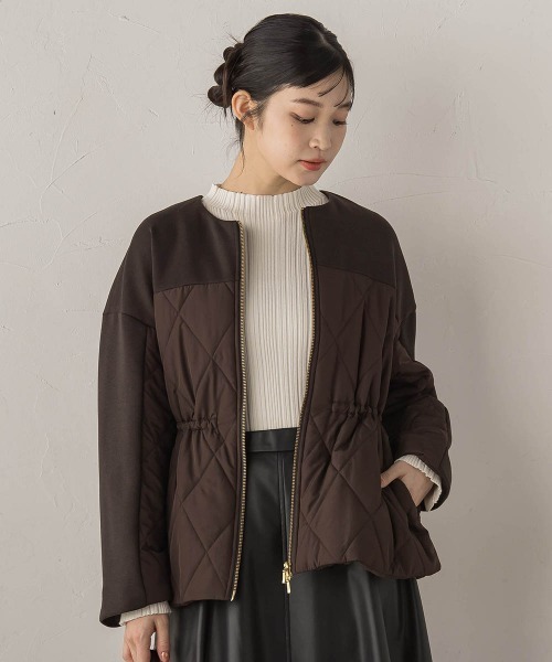 Droite lautreamont（ドロワットロートレアモン）の「ダンボール×キルティングジャケット（その他アウター・レディース・ブラウン/ベージュ/ブラック・M）」の9枚目の写真