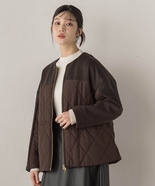 Droite lautreamont（ドロワットロートレアモン）の「ダンボール×キルティングジャケット（その他アウター・レディース・ブラウン/ベージュ/ブラック・M）」の11枚目の写真