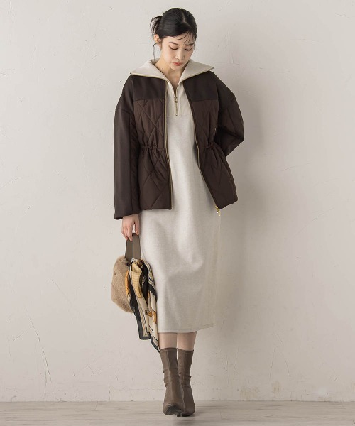 Droite lautreamont（ドロワットロートレアモン）の「ダンボール×キルティングジャケット（その他アウター・レディース・ブラウン/ベージュ/ブラック・M）」の5枚目の写真