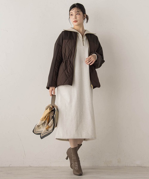 Droite lautreamont（ドロワットロートレアモン）の「ダンボール×キルティングジャケット（その他アウター・レディース・ブラウン/ベージュ/ブラック・M）」の6枚目の写真