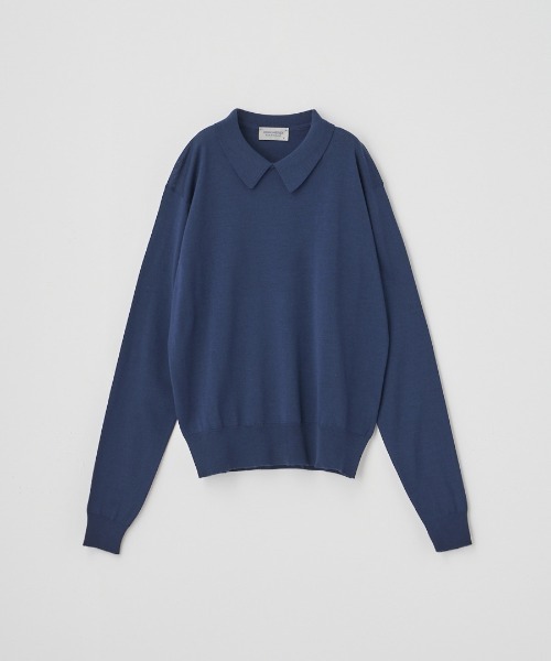 ボタンレス長袖ニットポロシャツ（ニット/セーター）｜JOHN SMEDLEY