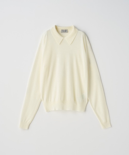 JOHN SMEDLEY（ジョンスメドレー）の「ボタンレス長袖ニットポロシャツ（ニット/セーター・レディース・ブラウン系その他/ブラック/チャコールグレー/ブルー系その他/オレンジ/ブラウン系その他3/ホワイト/ダークネイビー・M/S）」の2枚目の写真