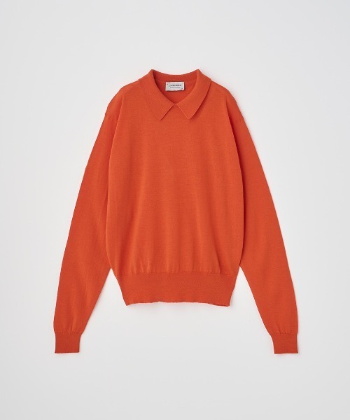 JOHN SMEDLEY（ジョンスメドレー）の「ボタンレス長袖ニットポロシャツ（ニット/セーター・レディース・ブラウン系その他/ブラック/チャコールグレー/ブルー系その他/オレンジ/ブラウン系その他3/ホワイト/ダークネイビー・M/S）」の8枚目の写真