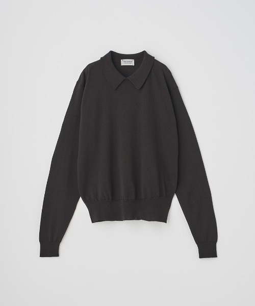 JOHN SMEDLEY（ジョンスメドレー）の「ボタンレス長袖ニットポロシャツ（ニット/セーター・レディース・ブラウン系その他/ブラック/チャコールグレー/ブルー系その他/オレンジ/ブラウン系その他3/ホワイト/ダークネイビー・M/S）」の5枚目の写真