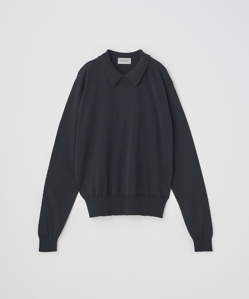 JOHN SMEDLEY（ジョンスメドレー）の「ボタンレス長袖ニットポロシャツ（ニット/セーター・レディース・ブラウン系その他/ブラック/チャコールグレー/ブルー系その他/オレンジ/ブラウン系その他3/ホワイト/ダークネイビー・M/S）」の3枚目の写真