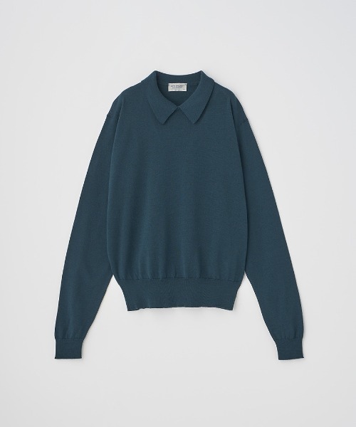 ボタンレス長袖ニットポロシャツ（ニット/セーター）｜JOHN SMEDLEY