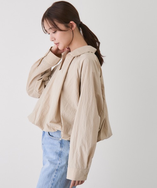 Jayro(ジャイロ)の「バルーンスキッパーシャツ(シャツ/ブラウス・レディース・ベージュ/ダークブラウン/ホワイト系その他/ブラック・M)」の14枚目の写真