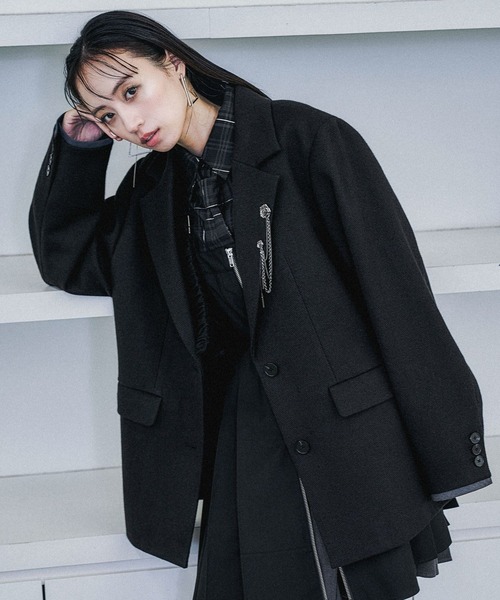 ウールライクレイヤーミドルジャケット(HARE)（テーラードジャケット