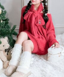 OLIVE des OLIVE | 【TwinkleCollection】マフラー付きニットワンピ(ワンピース)