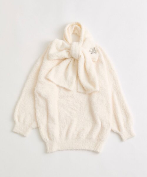 OLIVE des OLIVE（オリーブデオリーブ）の「【TwinkleCollection】マフラー付きニットワンピ（ワンピース・レディース・ブラック/オフホワイト/ピンク/レッド・FREE）」の9枚目の写真