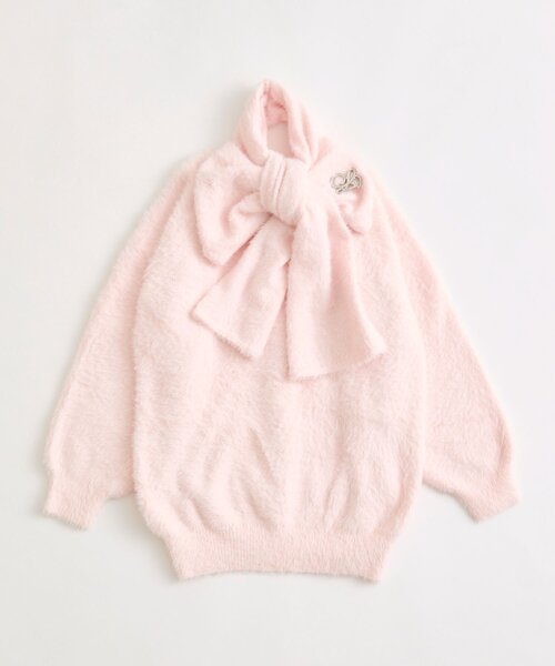 OLIVE des OLIVE（オリーブデオリーブ）の「【TwinkleCollection】マフラー付きニットワンピ（ワンピース・レディース・ブラック/オフホワイト/ピンク/レッド・FREE）」の21枚目の写真
