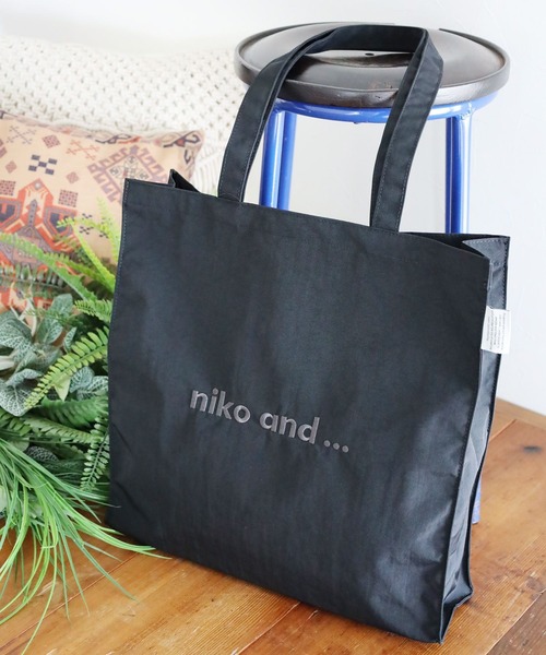 にこにこ　 ナイロンマチトート【ニコロゴトート】（トートバッグ）｜niko and