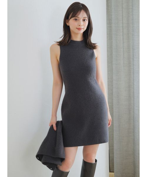 SNIDEL（スナイデル）の「ラクーン畦ノースリミニワンピース（ワンピース・レディース・ピンク/チャコールグレー/カーキ・F）」の2枚目の写真