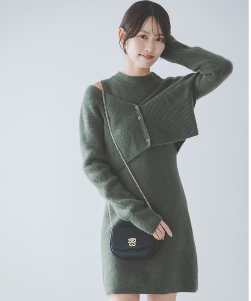 SNIDEL（スナイデル）の「ラクーン畦ノースリミニワンピース（ワンピース・レディース・ピンク/チャコールグレー/カーキ・F）」の3枚目の写真