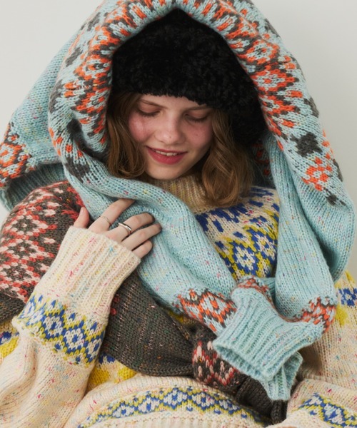 Unitage(ユニテージ)の「ノルディックニットプルオーバー(ニット/セーター・レディース・チャコールグレー/ライトブルー/アイボリー・FREE)」の10枚目の写真