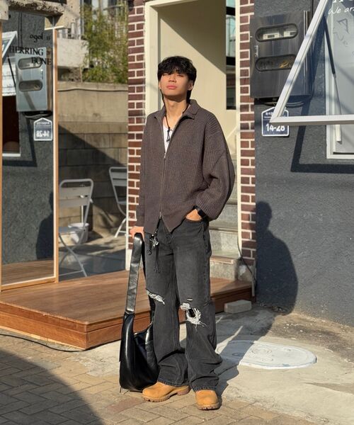 AGOD（エージーオーディー）の「リファインドツーウェイニットジップアップ[チャコール]（ニット/セーター・レディース・チャコール・LARGE/MEDIUM）」の12枚目の写真